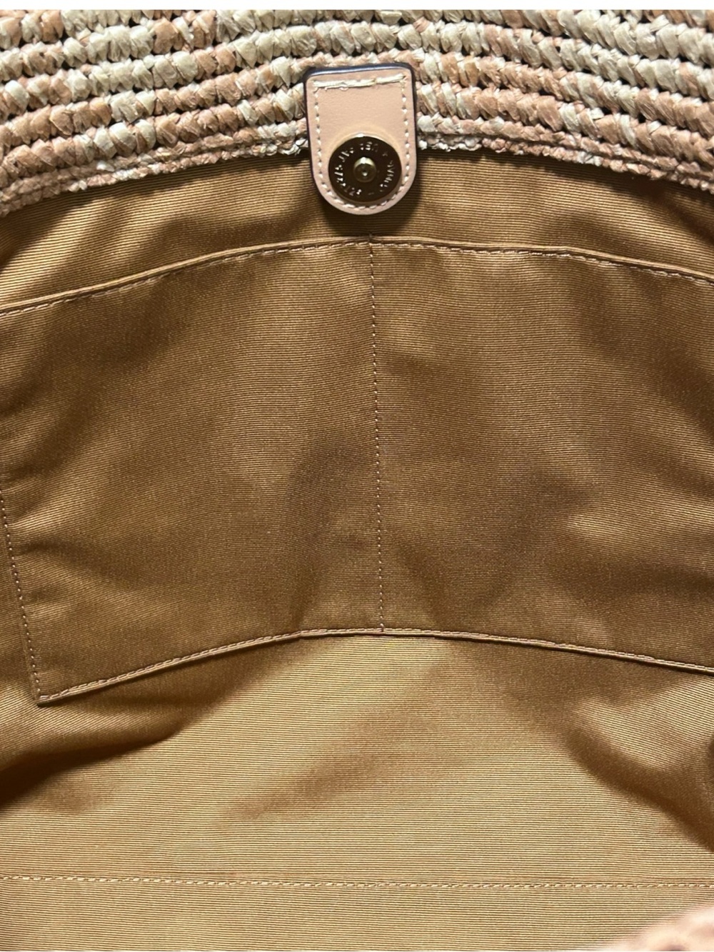 COACH City Tote in Gingham Straw w/Leather Trim - Picture 7 of 9